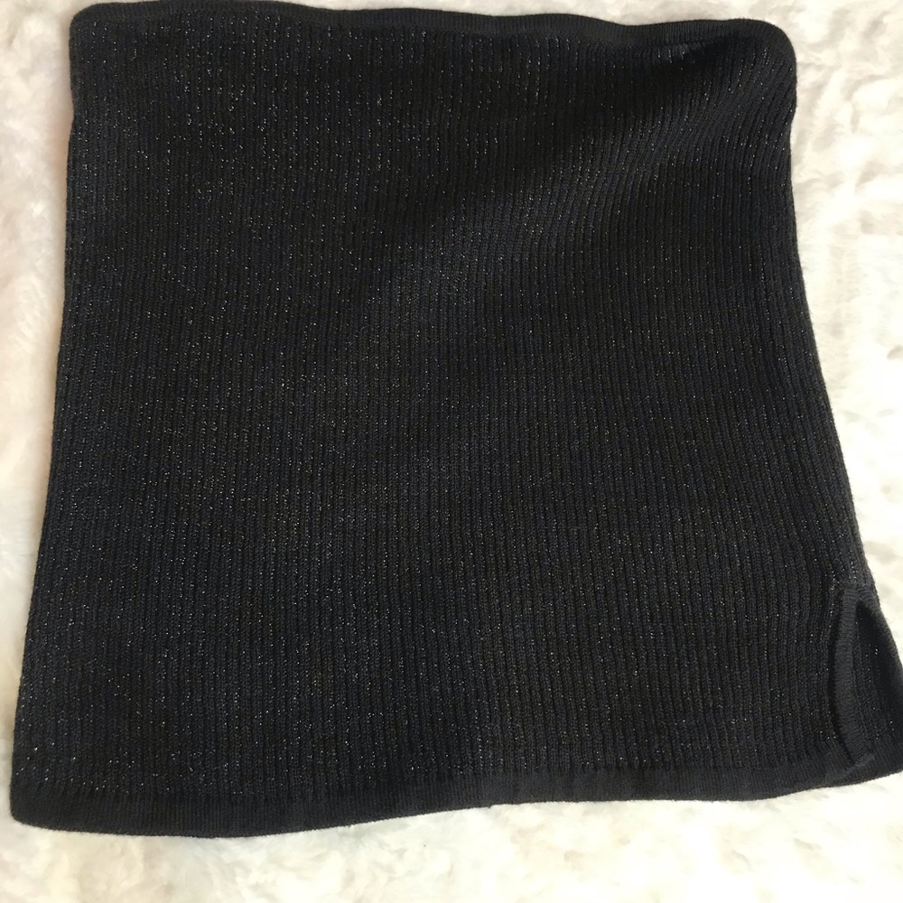 NWOT BCBG Black & Silver Tube Top - Size Small S